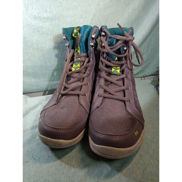 Ryka womens shoes hitops sneakers lace green aurora gray 8W quilted comfort - Picture 3 of 6